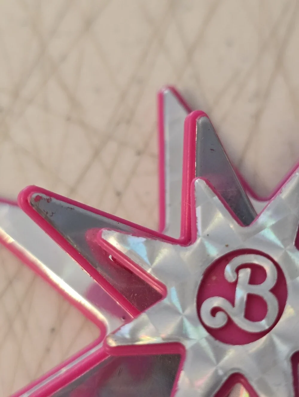 Vintage BARBIE PINK SHIMMER STAR Vintage 1990 Christmas Tree Ornament *READ*